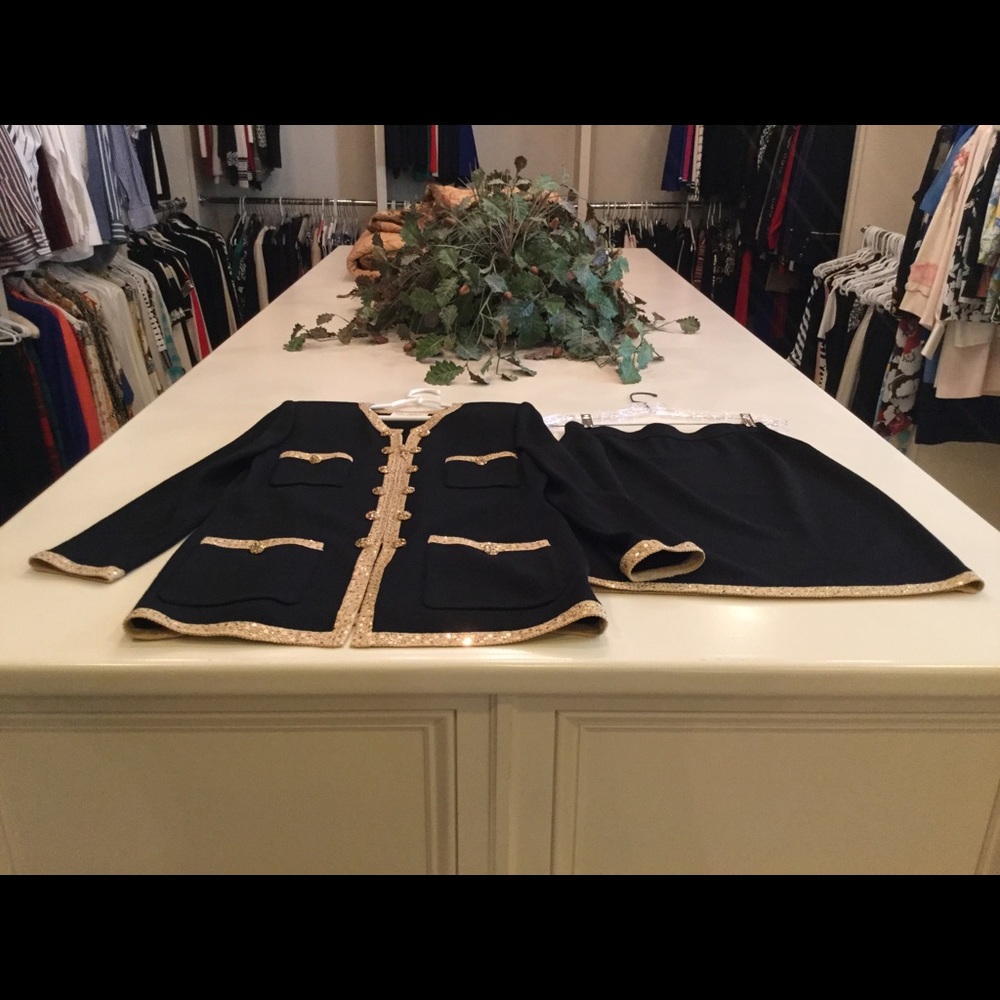 St John Evening Suit - Black, Gold, Pyettes